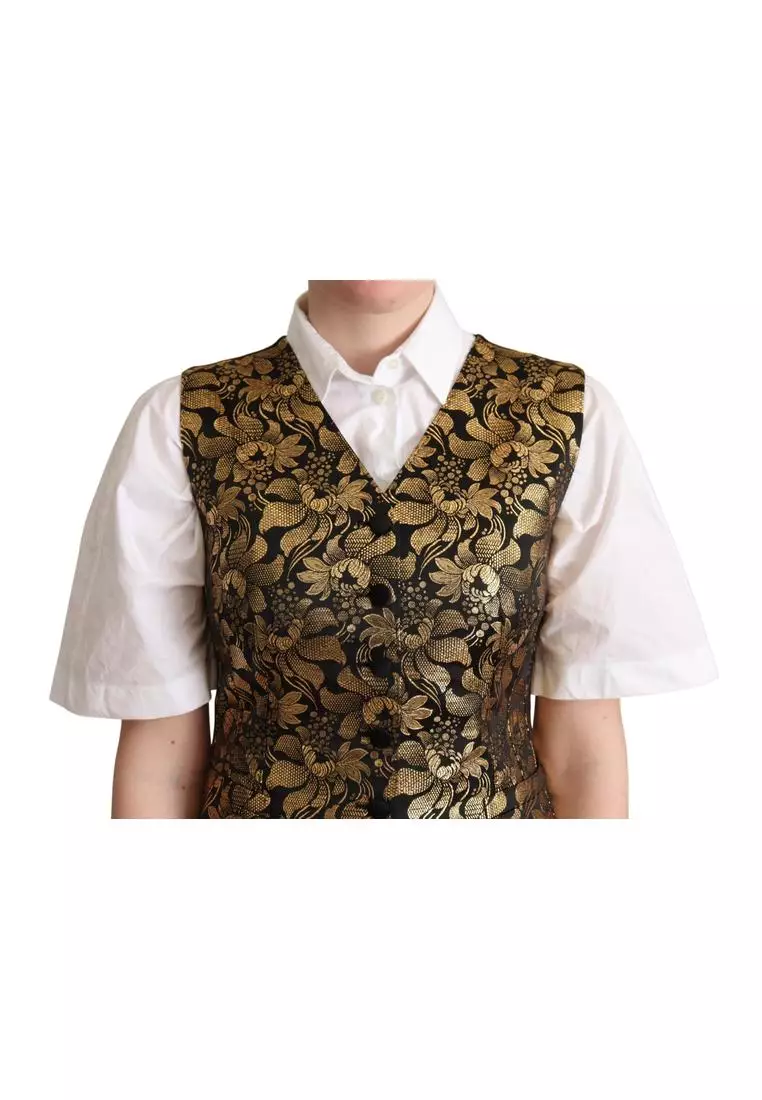 Dolce & Gabbana Brocade Vest Floral Print 2025 | Buy Dolce