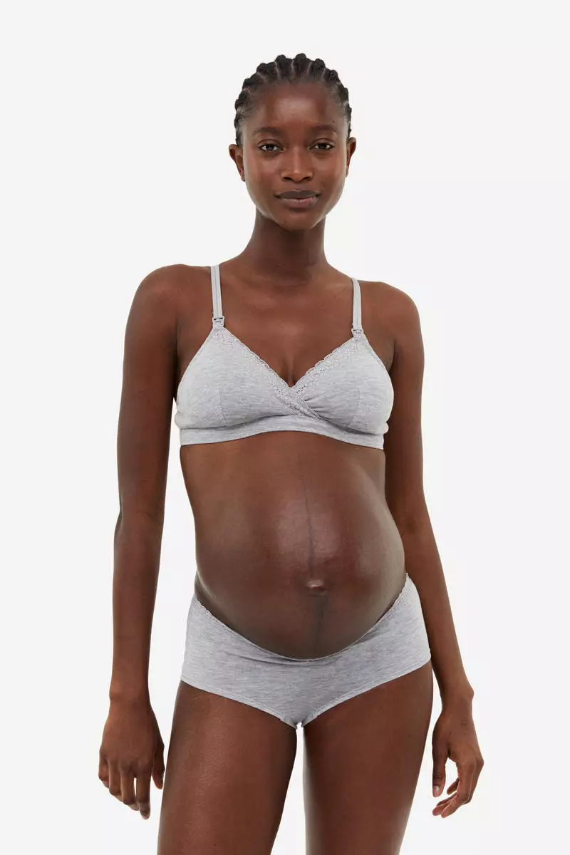 Buy H&M MAMA 2-pack padded nursing bras in Grey Dusty Light 2024 Online