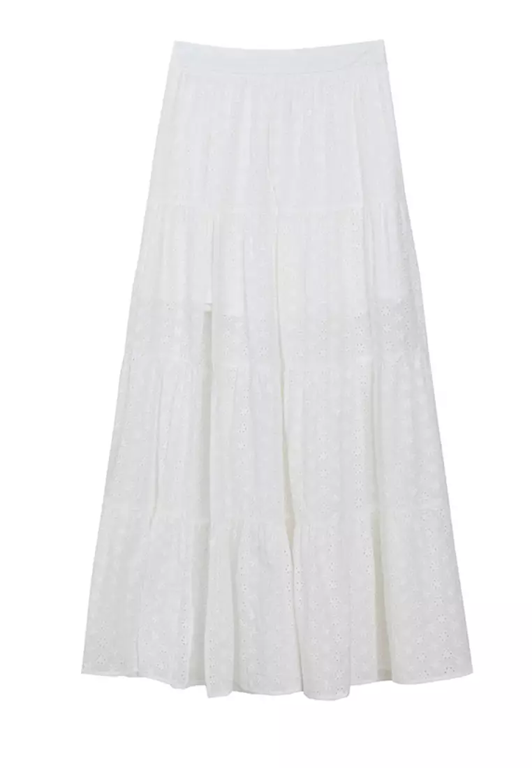 Lace Tiered Maxi Skirt