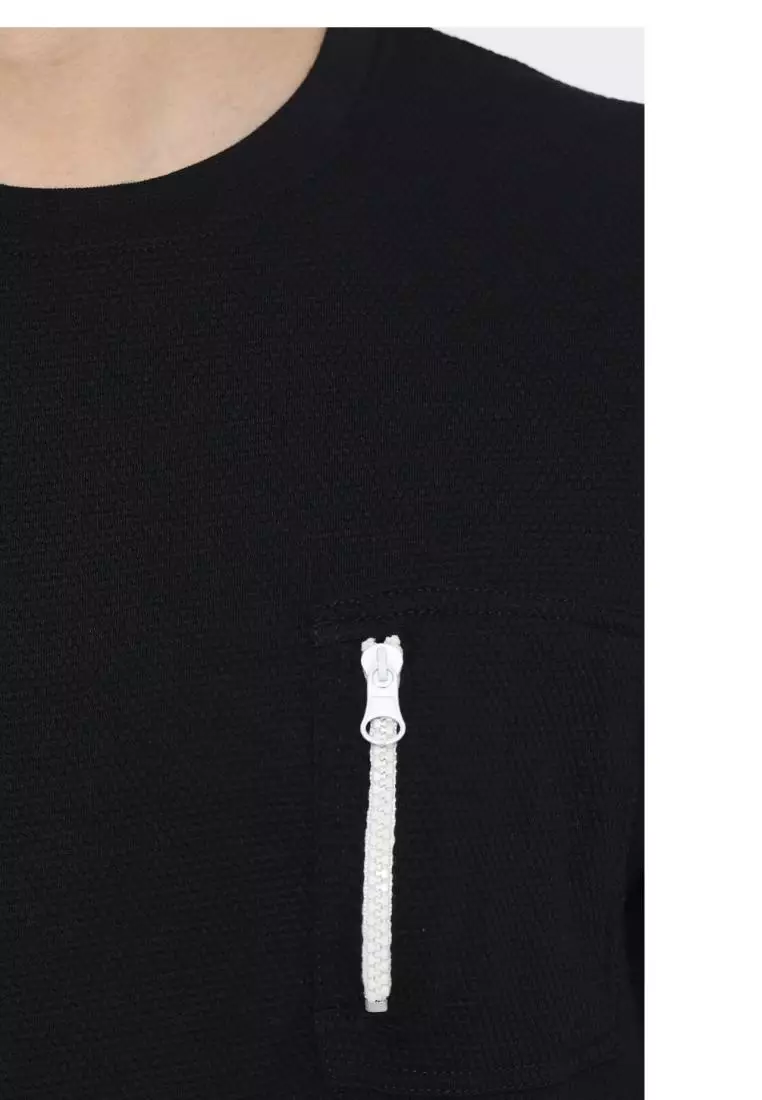 MATSUDA Kaos Polos 24S Texture Honeycomb T Shirt Saku Zipper Koka