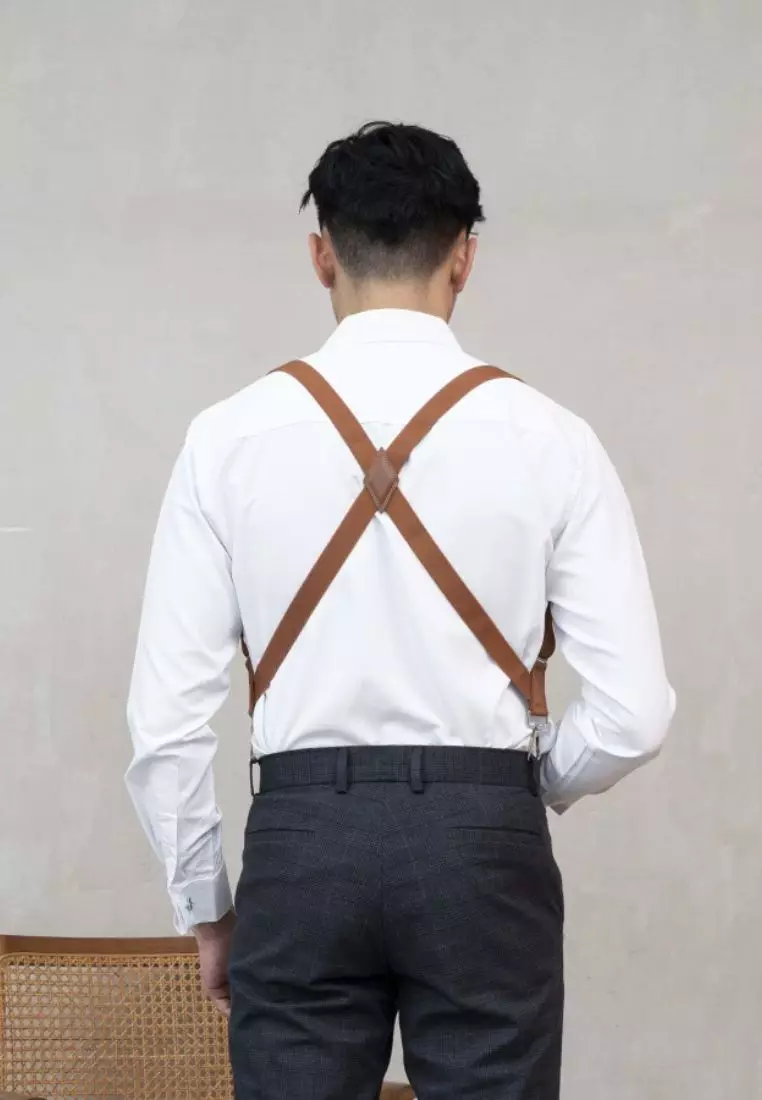 Houseofcuff Suspender Besar Heavy Duty Hook Model X Coklat