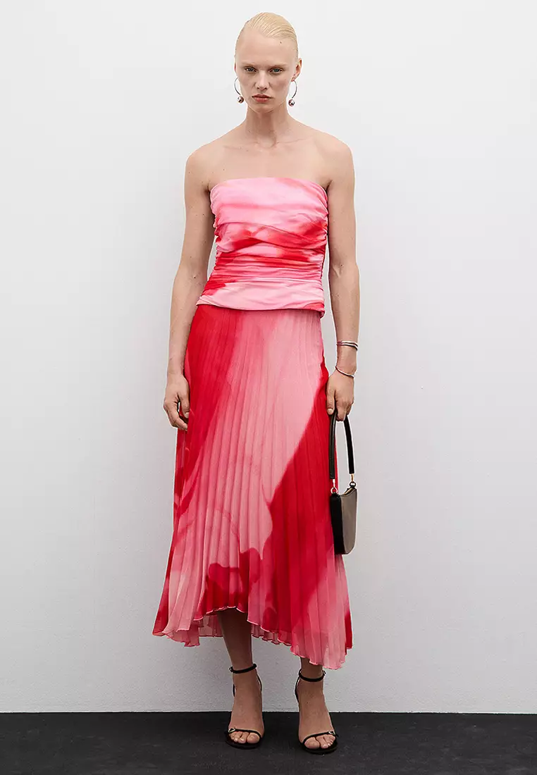 Mango Printed Pleated Skirt Zalora Buy Trendyol Pleated Midi Skirt