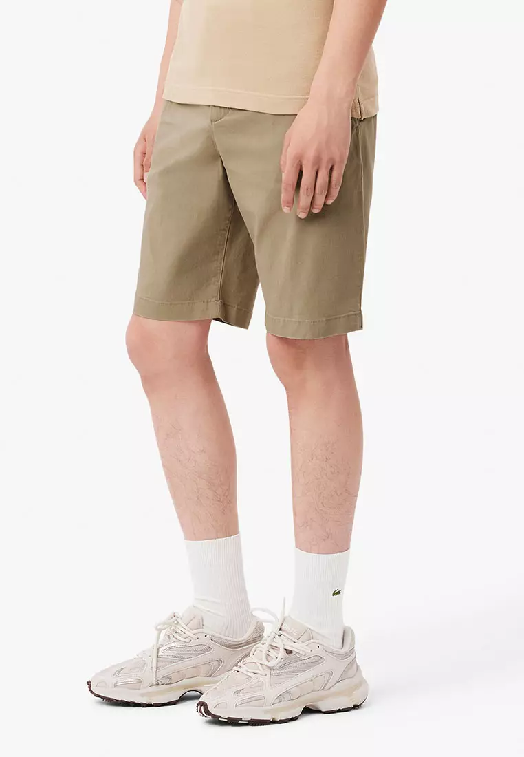 Slim Fit Stretch Cotton Bermuda Shorts