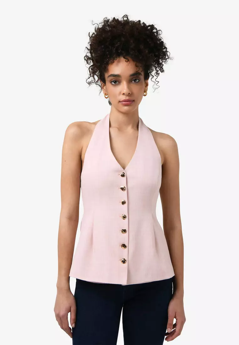 Lola Halter Neck Peplum Vest