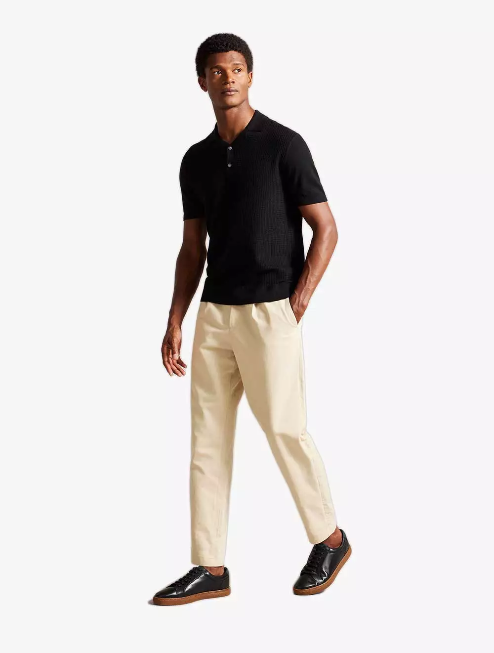 Jual Ted Baker Adio Short Sleeve Textured Polo Shirt Black Original Zalora Indonesia