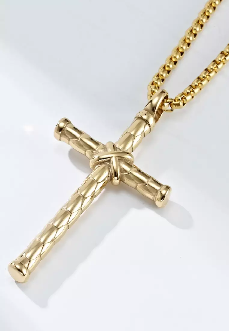 Buy ZITIQUE S316 Stainless Steel Hiphop Knotted Cross Necklace
