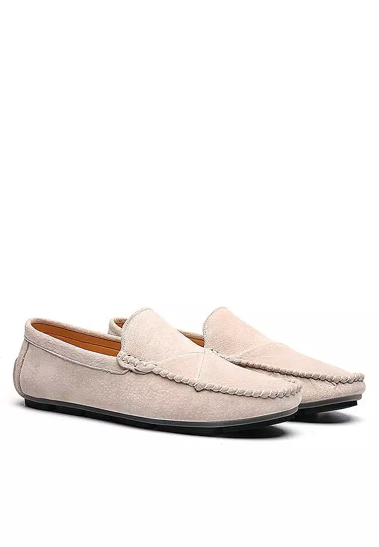 Mens beige hot sale suede loafers