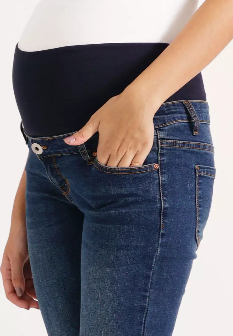 Maternity Full Panel Skinny Jeans - Blue