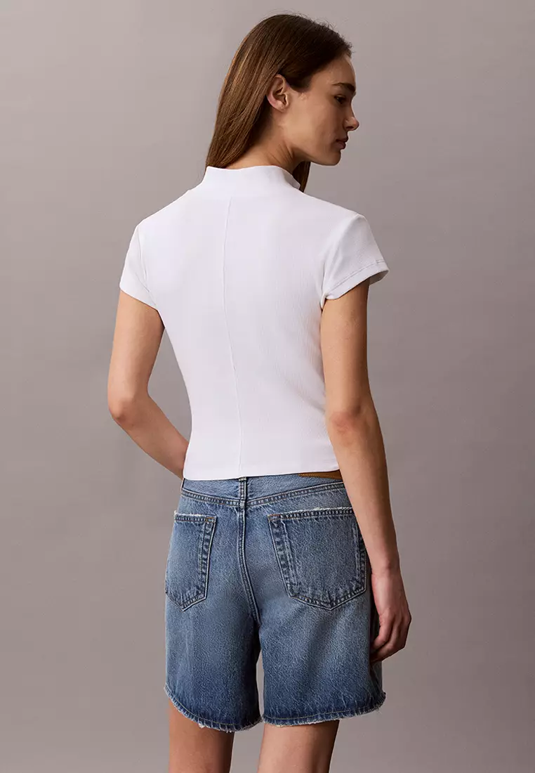 Monologo Patch Rib Zip Top - Calvin Klein Jeans