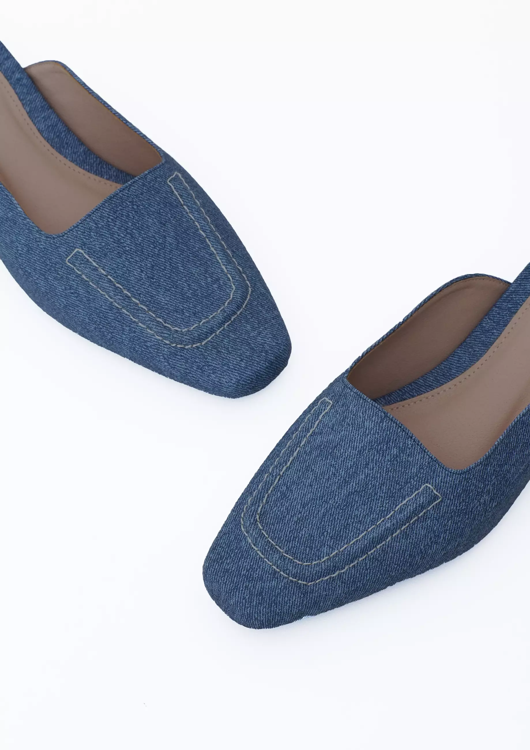 VIVI NICI - Darlene Sepatu Mules Wanita Hak 3 cm Matte Blue