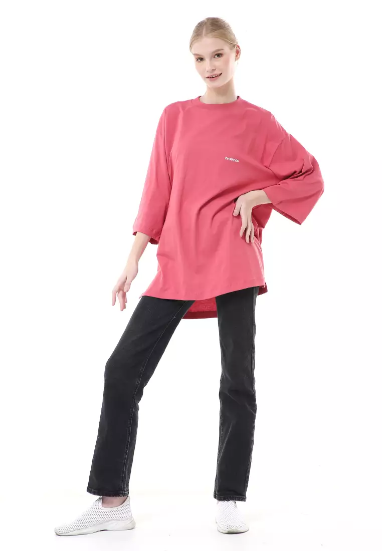 Wina Kaos Atasan Wanita Polos Basic Oversize - Dusty Plum