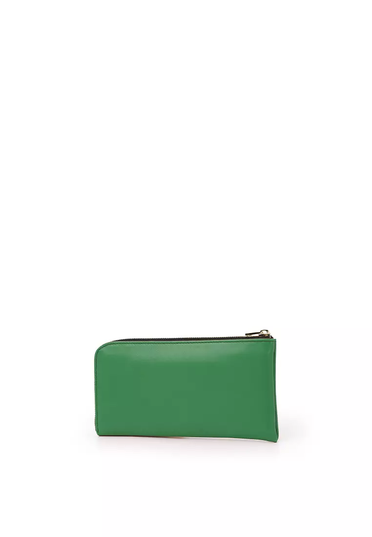 L-Zip Long Wallet - Bright Green