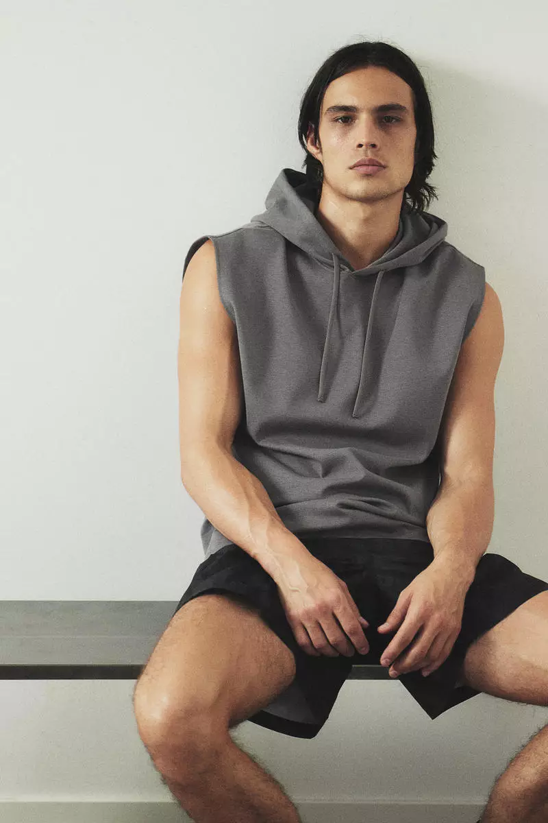 Sleeveless sports hoodie sales