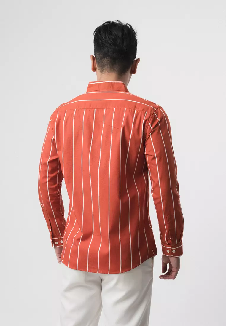 Vicente Stripe Terracotta LS