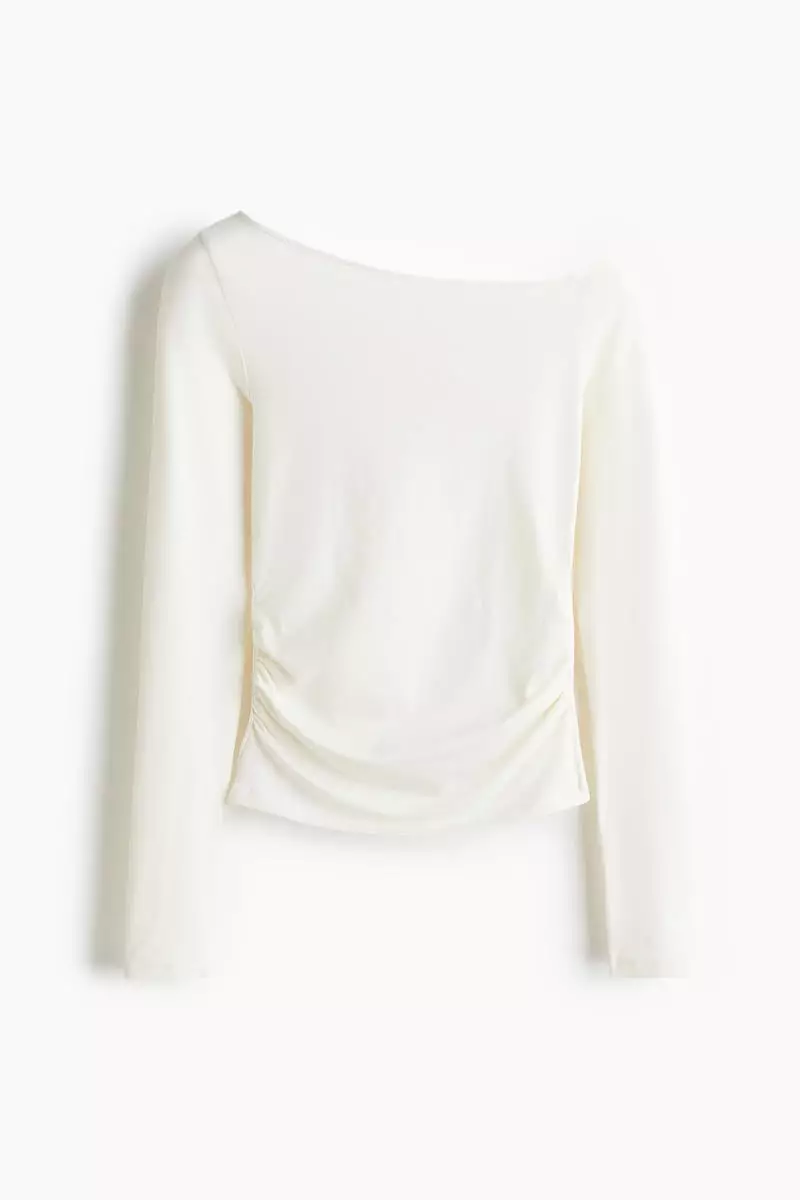 Draped one-shoulder top