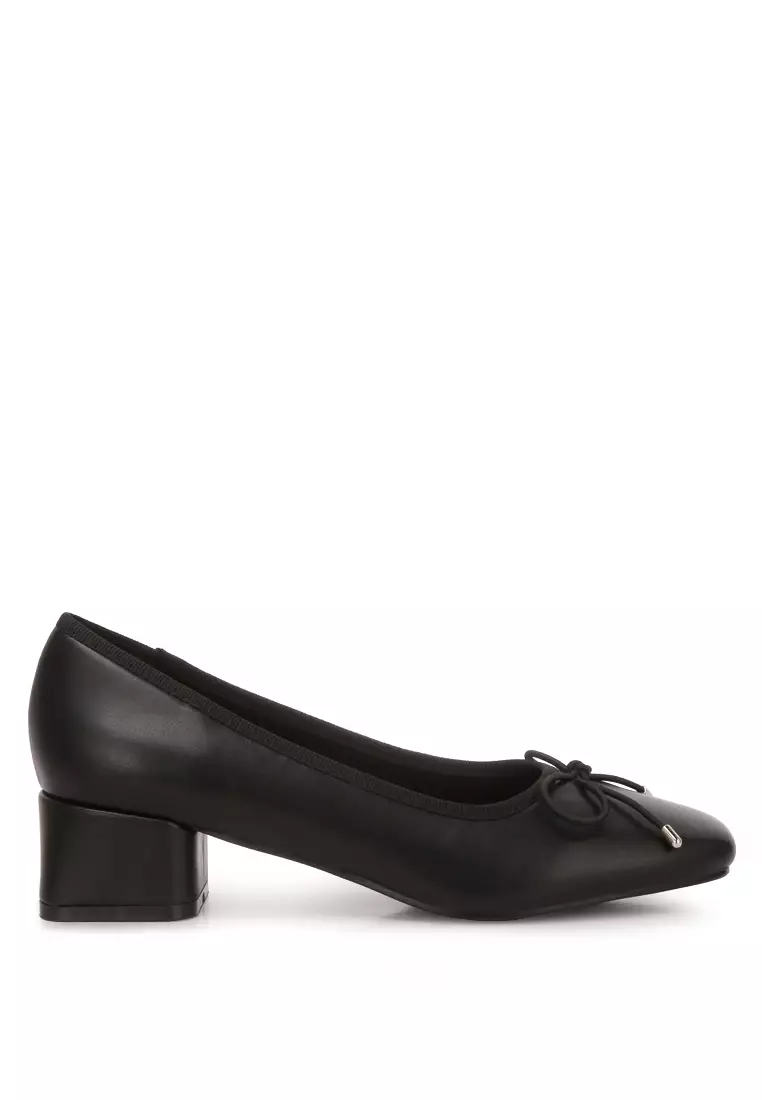 Discount on London Rag  shoes - SKU: Black Low Block Heel Ballerinas