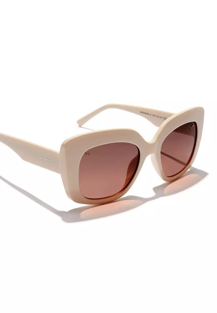 HAWKERS Beige Buganvilla Eco Tango Sunglasses For Women, Female. Official Product Designed In Spain
