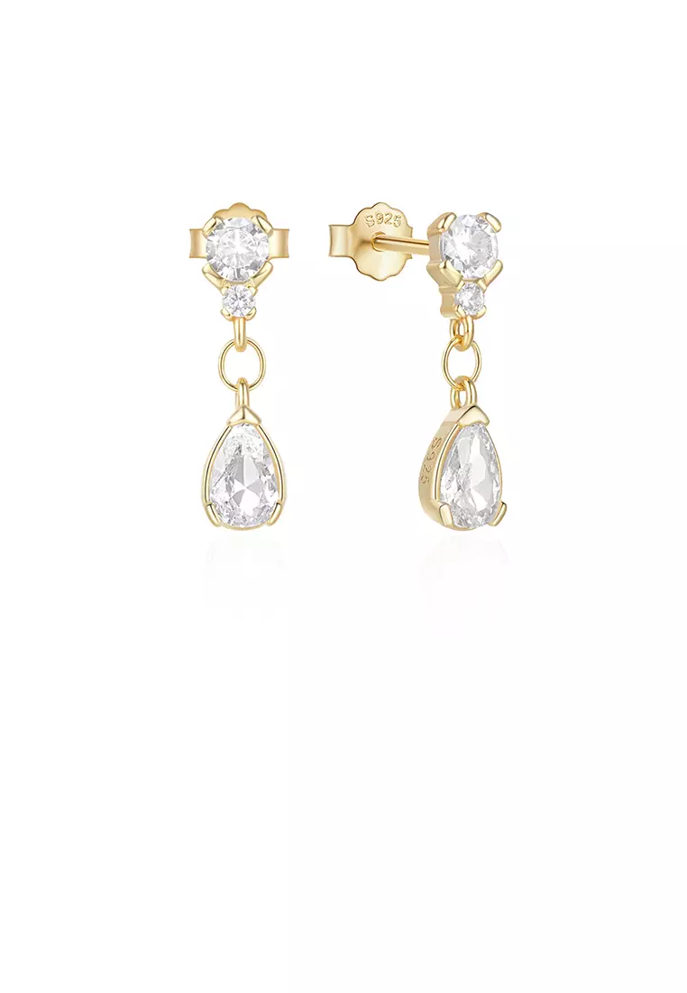 Gold drop shape earrings online