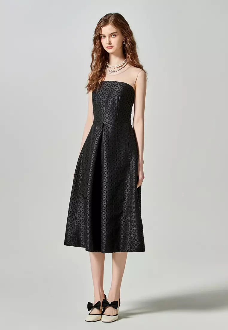 Retro Black Cocktail Dress With Side Pockets