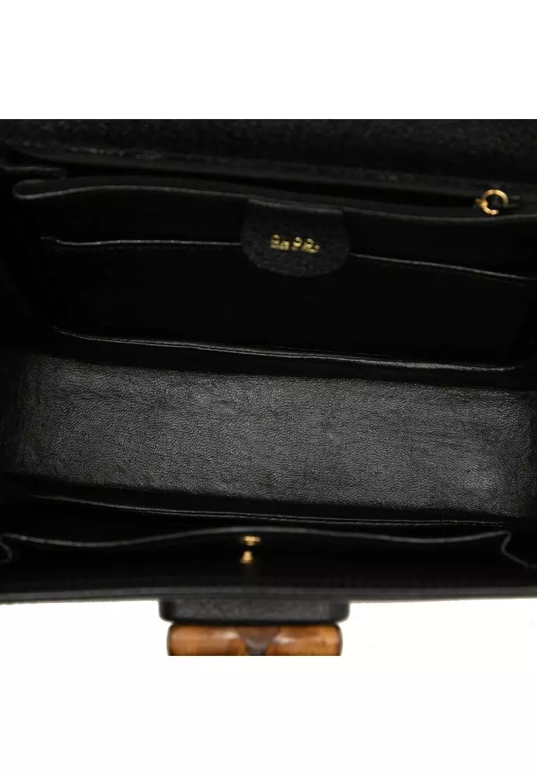 Pre-Loved Gucci Grained Calfskin Bamboo Night