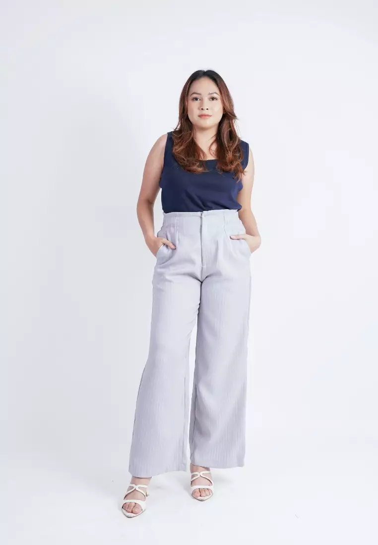 plus size rachel pants greys blue