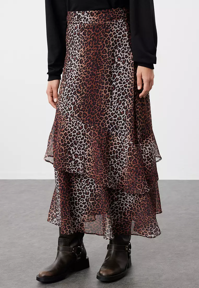 Trendyol Animal Patterned Lined Skirt