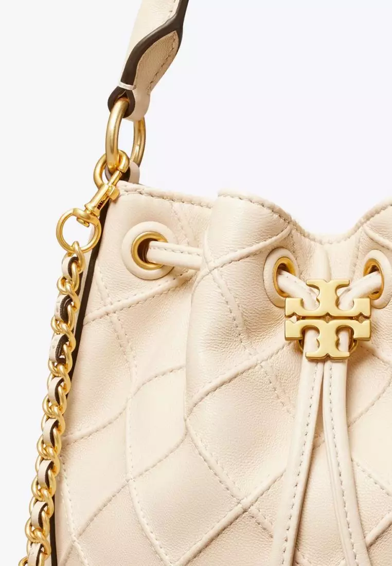 Tory Burch Fleming Soft Small Bucket Bag New Cream