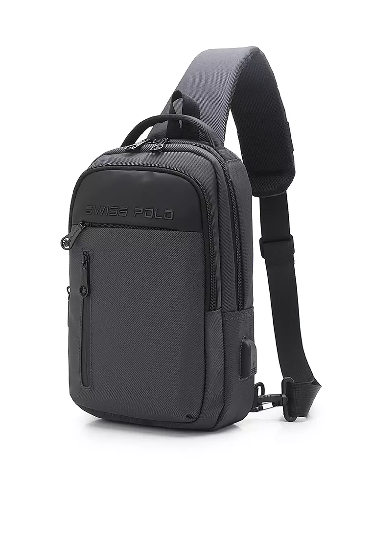 Men's Waist Bag / Belt Bag / Chest Bag (Tas Pinggang / Tas Dada Pria) - Abu-abu