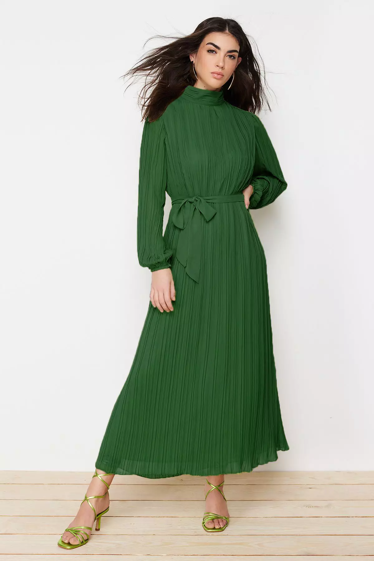 MODEST Pleated Chiffon Dress