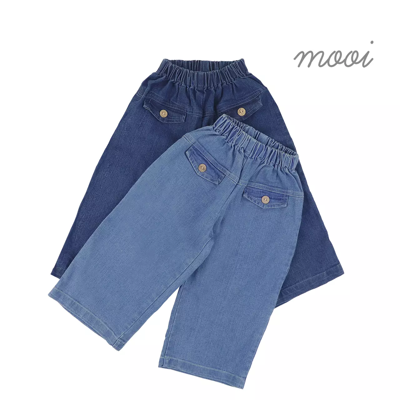 Mooi Celana Jeans Anak Jane Denim Cullotes - Light Blue