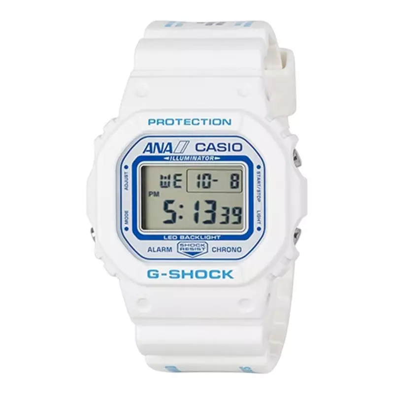 Jam Tangan Pria Casio G-Shock DW-5600 ANA Collaboration Digital Dial White Resin Band Limited Edition (JDM)