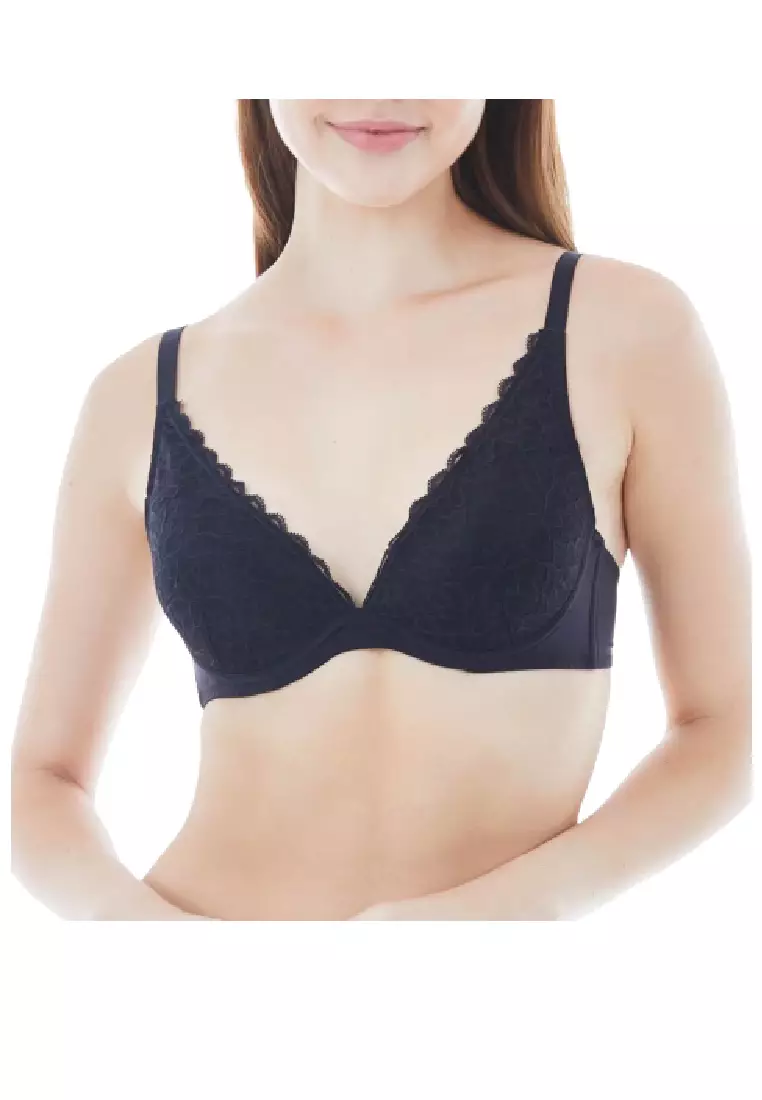 Simply Fashion Blossom Wired Push Up Bra in Black