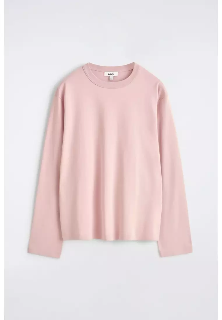 RELAXED JERSEY INTERLOCK LONG-SLEEVED T-SHIRT