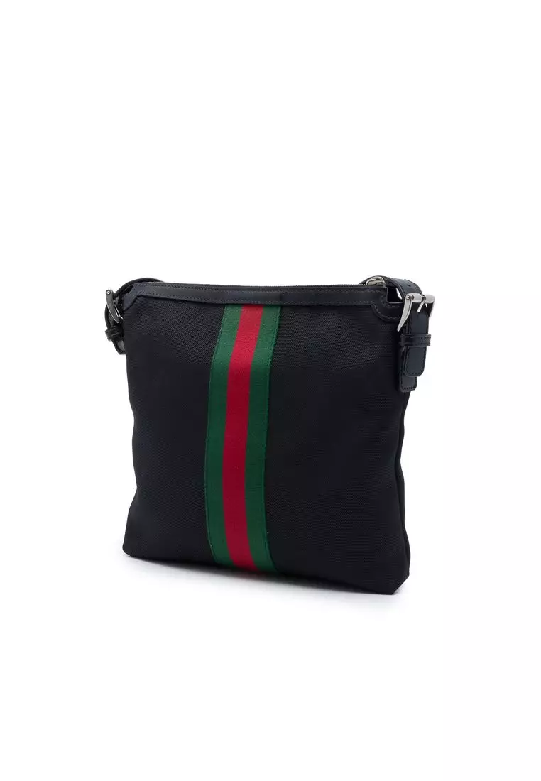Pre-Loved Gucci Gg Techno Canvas Web Messenger Bag