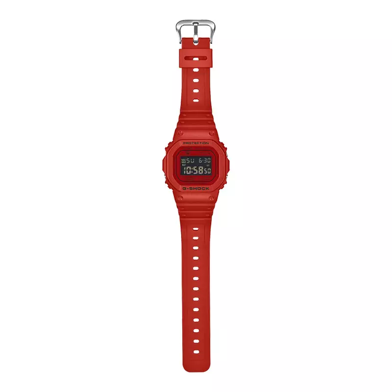 Jam Tangan Pria Casio G-Shock DW-5600RRB-4JF Iconic Red Series Digital Dial Red Resin Band (JDM)