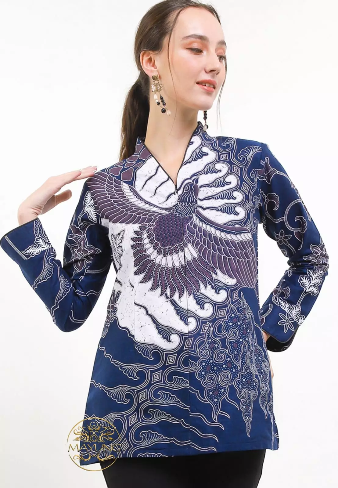 Jual Batik Mayung Blouse Batik Mega Chito Premium Slimfit Modern