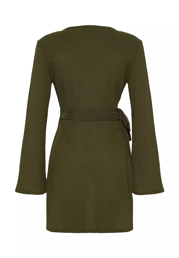 Woven Tie Mini Beach Dress