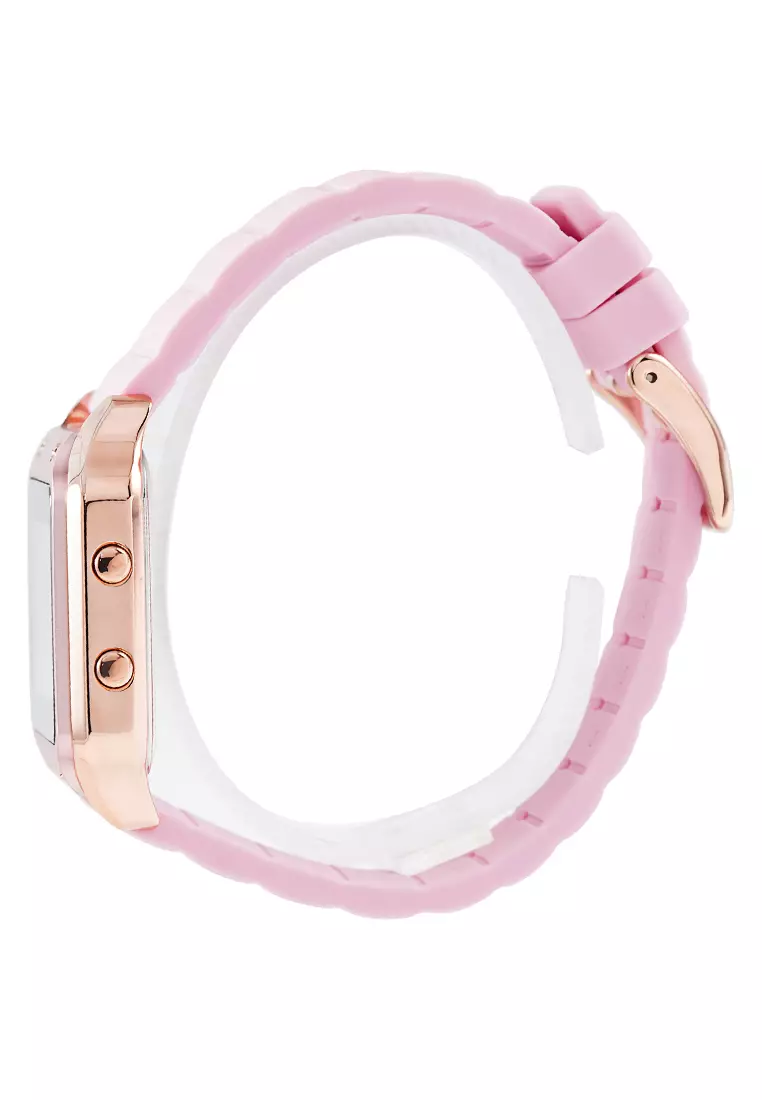 Alexandre Christie - Jam Tangan Digital Wanita - Rosegold - Pink Rubber Strap - 9382 LHRRGBALK