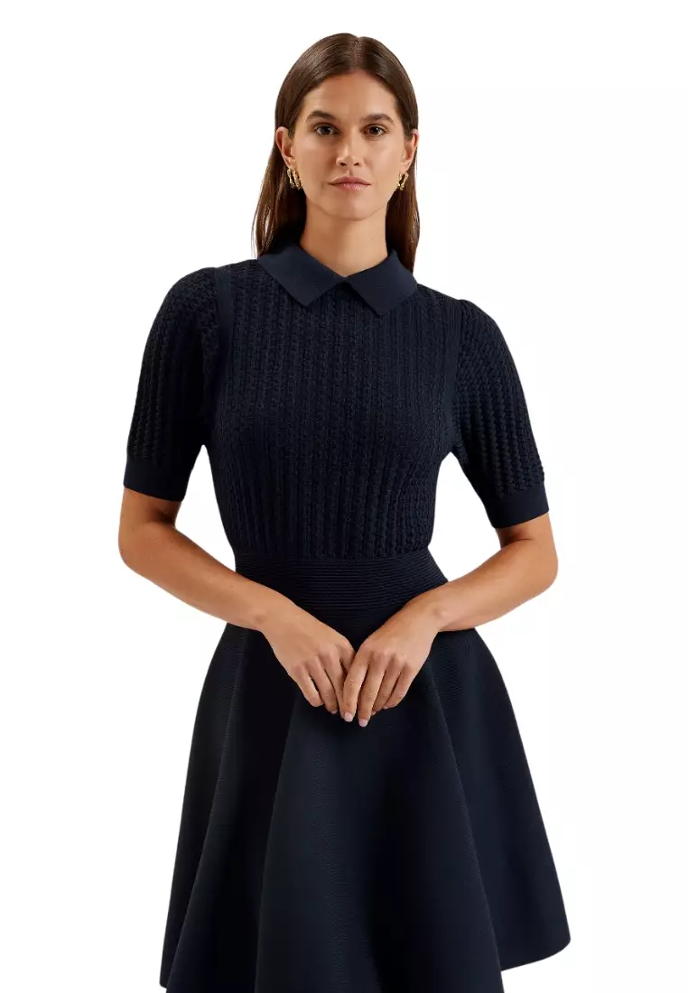 英国発【TED BAKER】MIIAAAニット パフスリーブスケータードレス Buy TED BAKER Ted Baker MIIAAA Knitted Skater Dress With
