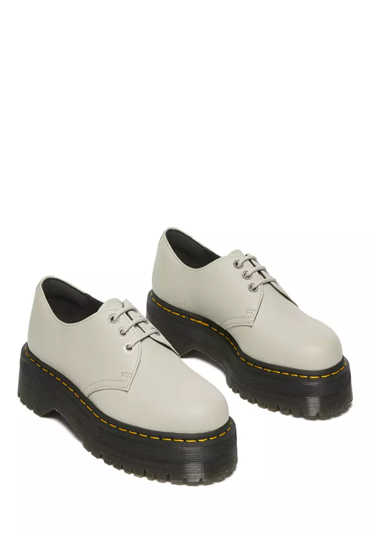 1461 Quad II Pisa Leather Platform Oxford Shoes Warmed Stone - Women