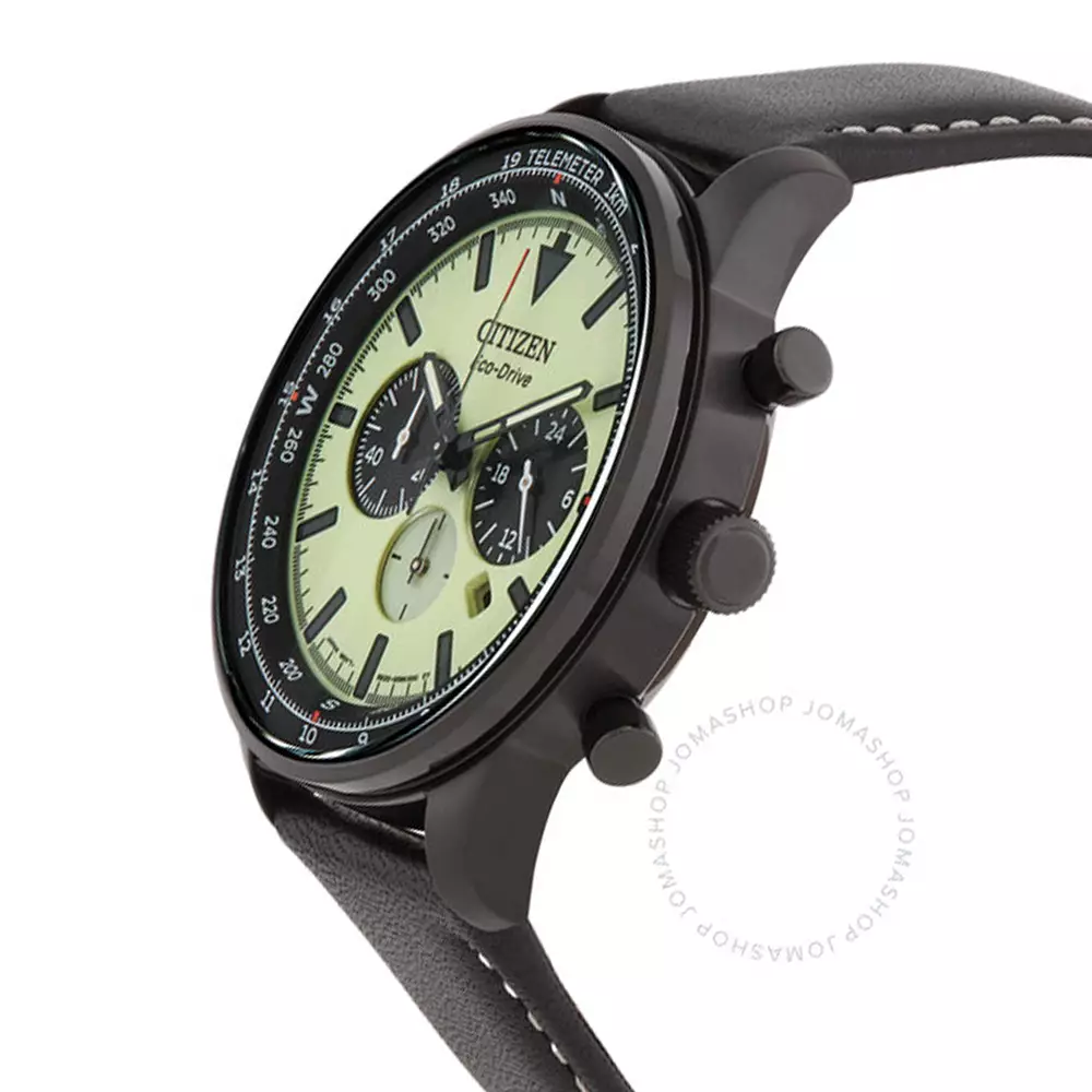 Jam Tangan Citizen Eco Drive CA4505-21X Future Force Chronograph Telemeter Green Dial Original Japan Watch