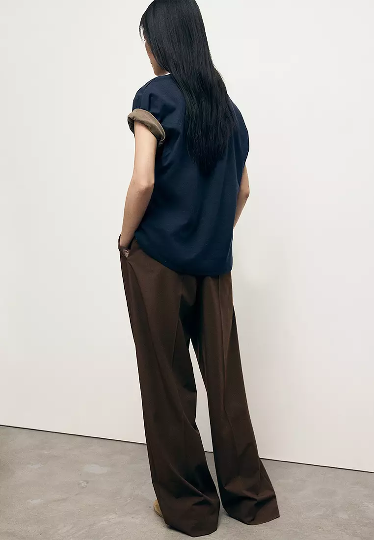 Low-Rise Wide-Leg Trousers