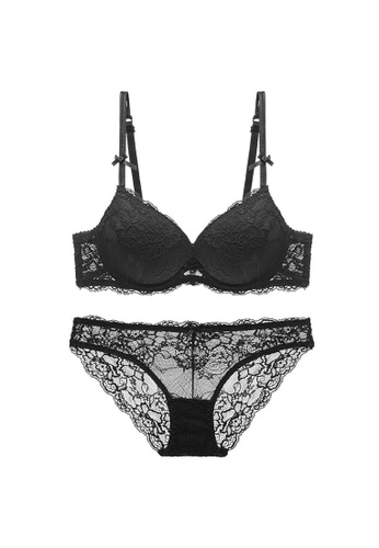 Black lace underwear sets clearance
