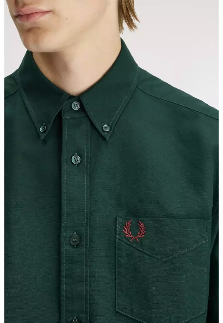 Fred Perry M5516 Long-Sleeve Oxford Shirt (Grassroots)