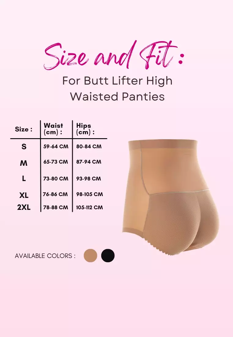 2 Pack Karla Butt Lifter High Waisted Panties Seamless Padded Underwear Hip Pads Enhancer Panty in Nude and Black