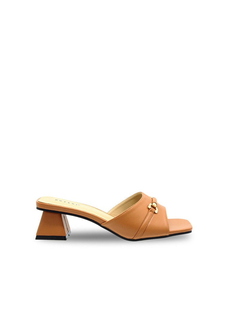 Noveni Slip On Faux Leather Fashion Heels