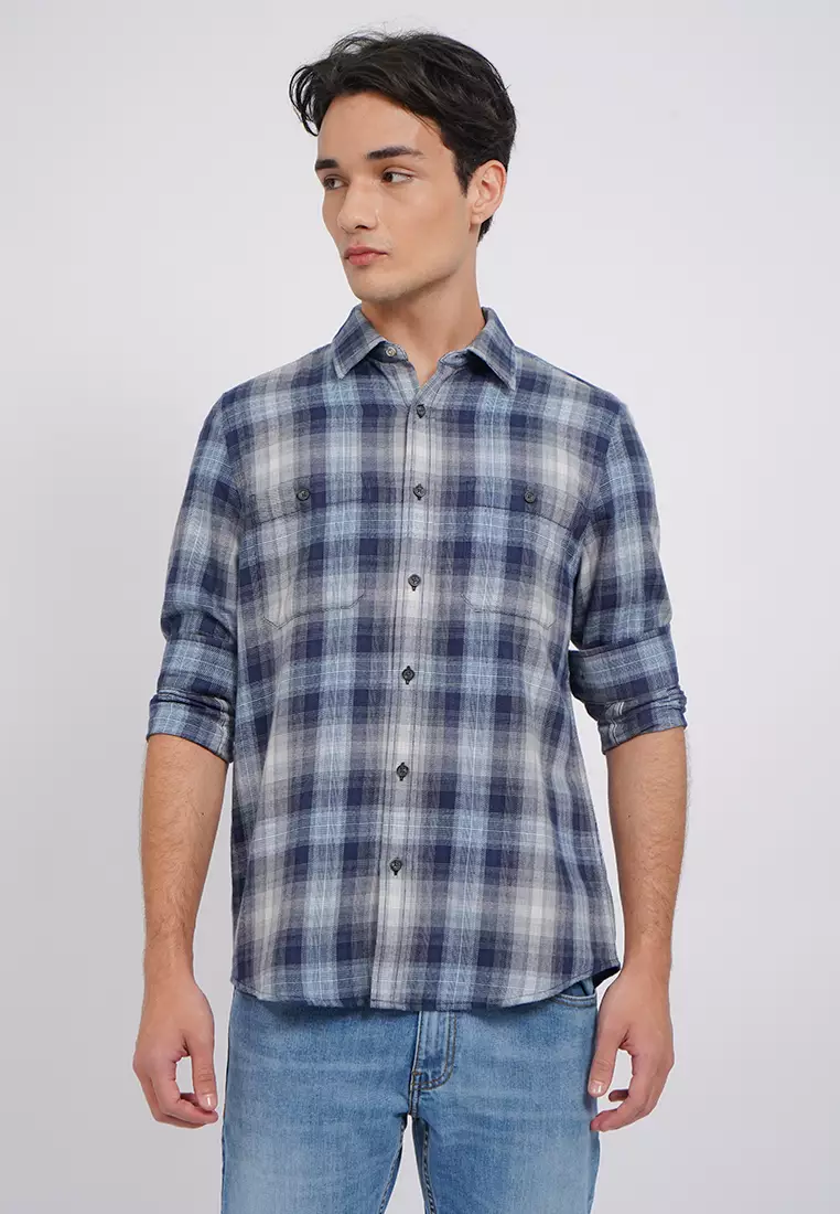 Regular Fit Long Sleeve Checks Shirt