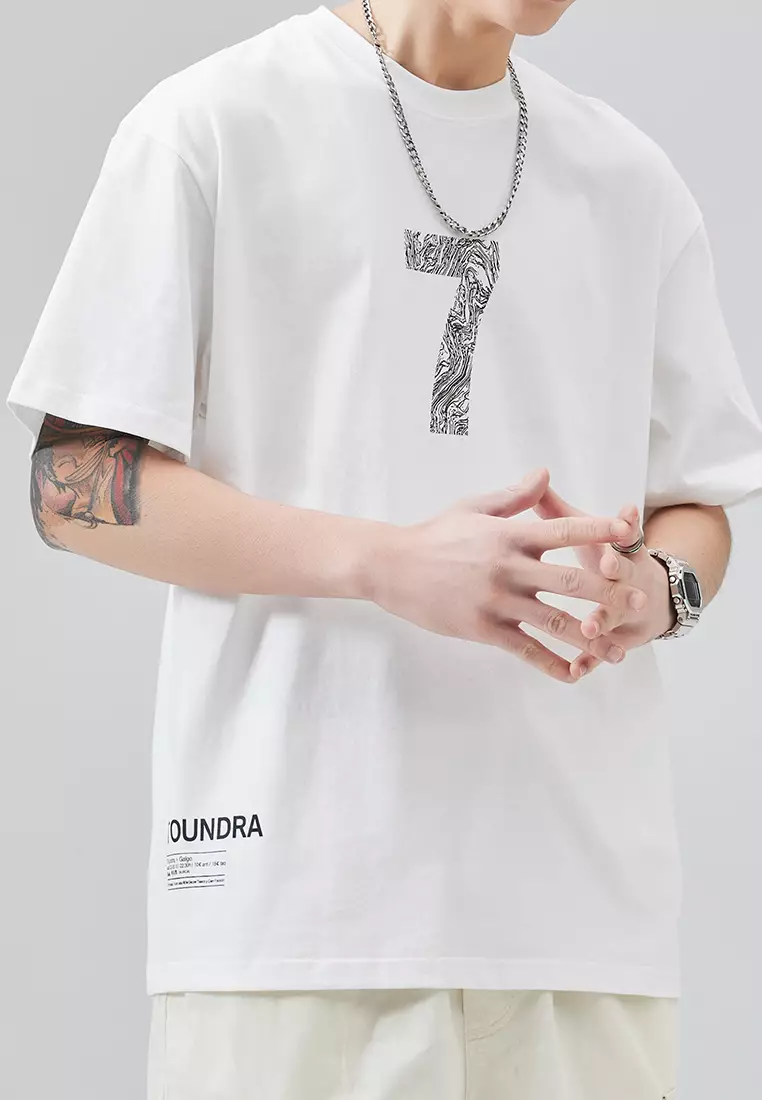 數字印花短袖T恤 AY-D5512