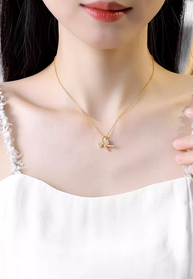 Kalung Wanita Korea Fashion Titanium Anti Pudar Kalung Cewek Original gold color