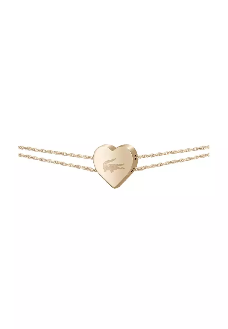 Love My Croc Carnation Gold Blush Colored Enamel Heart Bracelet Bracelet LAJ-2040397